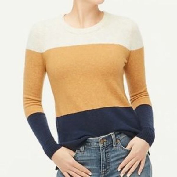 J Crew Colorblock Crewneck Sweater 